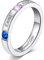 Custom4U Personalisierter Damen Name Ring mit Gravur Edelstahl Geburtsstein Ehering Hochzeitsring 3mm breit Silberring Ringgröße 51.8(16.75) für Geburtsstag Weihnachten