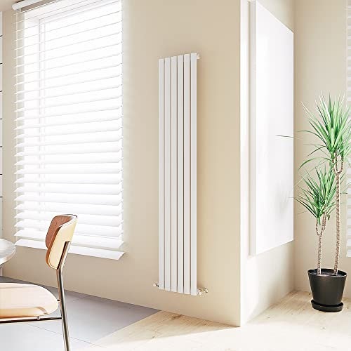 Huiyang Vertical Radiator Oval Column Designer Central Heating Tall Rad 1800x354mm Single White