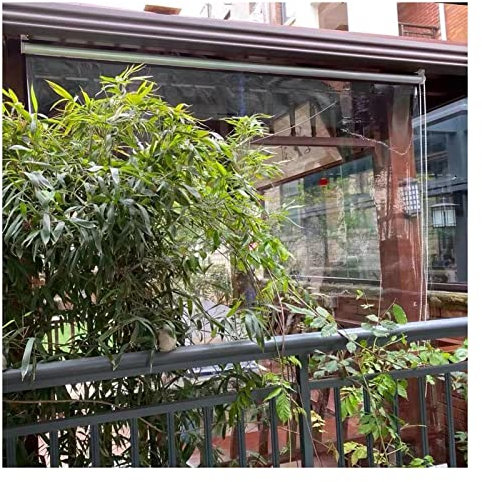 Verdunkelungs Draussen Pergola Windows Rollläden, Plastik Transparent PVC-Jalousien mit Fitting,Rollladen aus transparentem,Tag- und Nachtrollos geeignet für Zuhause Büro,130x200cm/51.1x78.7in