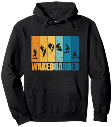 Retro Wakeboarding Wakeboarder Wakeboard Pullover Hoodie
