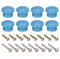 sourcing map Round Wood Knobs, 8pcs 33x23mm Pull Handles for Drawer with Screws Blue