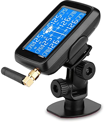 LARIAU Reifendruck-Kontrollsystem Universeller Truck Bus Kabellos TPMS. Reifendrucküberwachungssystemfarbe LCD Anzeige mit 6 externen Sensoren