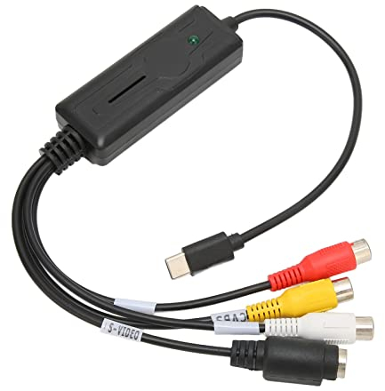 USB C 2.0 Audio Video Capture Card, zu USB Konverter Adapter AV NTSC PAL Video S Video zu USB C 2.0 ADC Konverter, Unterstützt 7/10/2000/XP/Vista/OS X