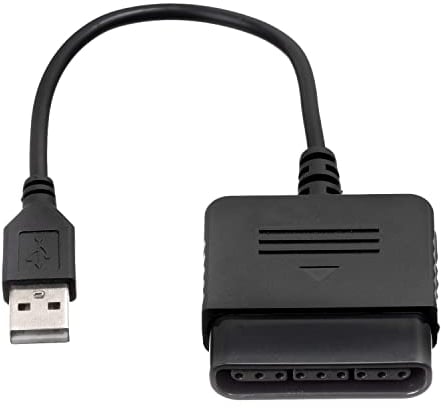 CABLEPELADO Adaptador Conversor para Mando De PS1 PS2 A PS3 o PC, Adaptador de Controlador PS2 a PS3, Adaptador Mando de Consola a USB, Compatible con Sony PS1 PS2, Longitud 20 cm, Negro
