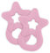 dentistar Beißring 2er-Set – Teether für Babys & Kleinkinder ab 3 Monate – Baby Beißring mit Griff aus weichem Material zur Zahnungshilfe & Massage – Made in Germany – Rosa