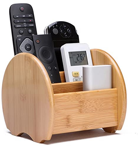 FCSHFC Porta Telecomandi in Legno Scomparti Multipli Portatelecomando, Multifunzione Pennello da Trucco Forniture per Ufficio Organizer Scatola (Color : A)