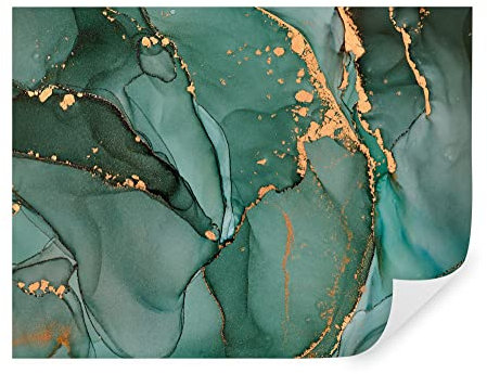 TAPEKO Papier Peint 3D Panoramique Marbre 360x250 cm style 3D Abstraction Marbre vert saphir Papier Peint intissé pour Chambre Salon Personnalisé Décoration Murale u50235