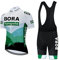 Linarun Herren Radtrikot Set, Fahrradtrikot Kurzarm + Radhose mitRutschfestem Riemen, Sommer Atmungsaktiv Kurzarm Bike Shirts BORA BlauWeiß L
