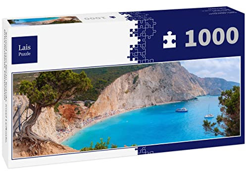 Lais Puzzle Strand von Porto Katsiki, Insel Lefkada, Griechenland, Panorama 1000 Teile Panorama