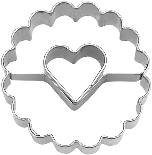 STÄDTER Linzer-Ausstecher Herz in Ring Ø 4 cm/H 1,5 cm gewellt, Silber