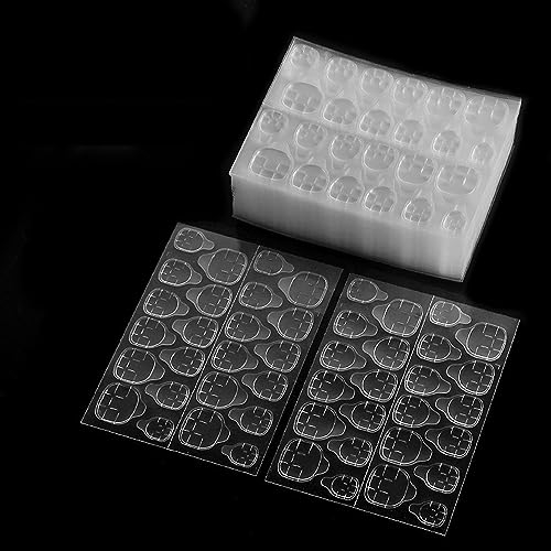 JSKWIKE 768 Pcs Patch Faux Ongles Autocollant Gel Pads Press On Nails Autocollants De Colle à Ongles Clairs Pour Salon De Manucure Mesdames Nail Art Diy Nail Art