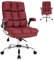 CASART Ergonomic Office Chair, 330LBS Big and Tall Executive Computer Chair with Flip-Up Armrests & Tilting Backrest, Height Adjustable Swivel Chair Thick Padded Desk Chair for Home Office (Red)