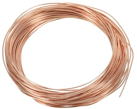 PATIKIL 49Ft Solide Nackt Kupfer Draht 20 Gauge 99.9% Reiner Kupferdraht 1mm Weich Perlendraht Metall Pflanze Stengel Bindungen für Schmuck Basteln (15m)