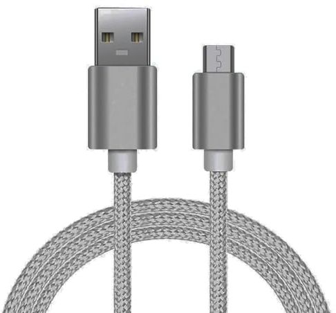MOBISTAR Cavo micro USB da 3 m, da USB Android a Micro 2.4, in nylon intrecciato, anti-groviglio, per Samsung S7/S6/S5, Motorola, Nokia, Sony, PS4 (3 m, grigio)