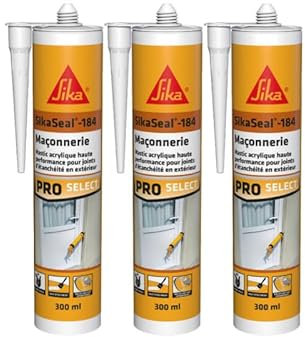 Lot de 3 mastics acrylique SIKA SikaSeal-184 Maçonnerie - Beige - 300ml