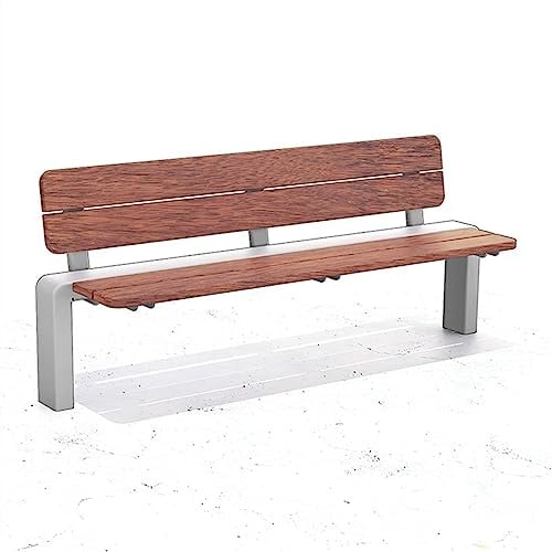 Gartenbank im Freien Parkbank, Edelstahl-Außenbank mit Rückenlehne, 47,2/59,2/70,8/78,7 Zoll langer Freizeit-Holzstuhl ohne Armlehnen for Garten, Innenhof, Terrasse Parkgartenbank ( Color : 120*50*78c