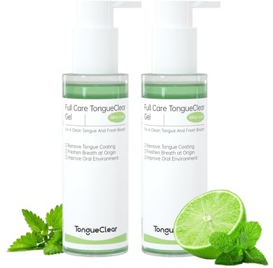 Tongueclear Tongue Cleaner Gel,Tongue Cleaning Paste,Mouth Odor Eliminator | Fresh Mint Flavor, Fight Bad Breath and Halitosis, Packs of 2