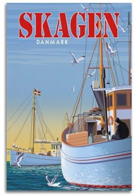 FYRN Skagen Danmark Vintage-Reise-Poster, Wandkunstdruck, Retro, ästhetisch, Raumdekoration, Bürodekoration, 40 x 60 cm, ungerahmt