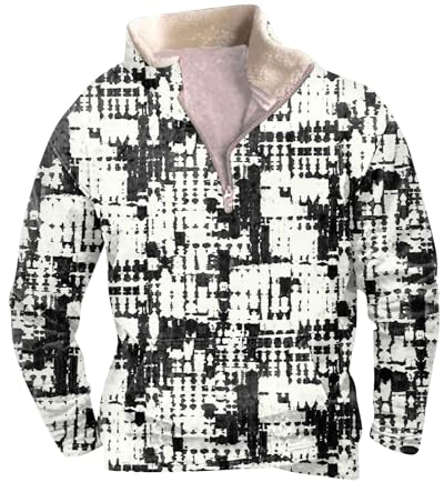White Hooded Blanket Norweger Pullover Mit Reissverschluss Pullover Herren Grosse M Formel 1 T-Shirt Schwarzes Herrenhemd Langarm Herren Tshirt V Ausschnitt Herren T Shirt Tunika Bunt(Black,M)