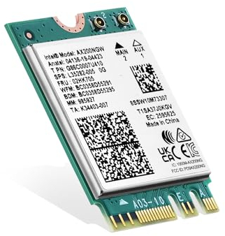Binardat WiFi 6E Karte M.2 AX200 WiFi Netzwerk Adapter, Intel AX200 Chip Bluetooth 5.0, 3000Mbps Dual-Band 2.4GHz/5GHz OFDMA & MU- MIMO, für Laptop Windows 10/11