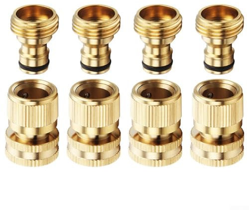 Lot de 4 connecteurs mâles femelles en laiton pour raccords fiables de tuyau d'arrosage