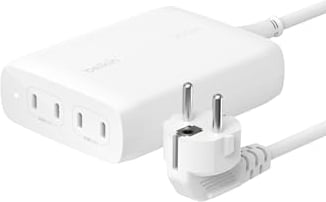 Belkin BoostCharge Pro Chargeur Secteur GaN 4 Ports USB-C (200 W, PD 3.1, Recharge Rapide, Câble 1,5 m) pour MacBook, iPhone 15, iPad Pro, Galaxy S24, Google Pixel