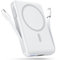 Podoru for Magsafe Bateria Externa, 10000mAh Magnético Power Bank, Powerbank mag-Safe Integrado USB-C&Lighting, Cargador Portátil Inalámbrico PD 22.5W Carga Rapida para iPhone 16/15/14/13/12-Blanco