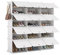 Mondeer Schuhregal, 3x7 Tier Würfel Kunststoff Schuhschrank, Modular Schuhaufbewahrung Hält 42 Paar Schuhe mit Tür, Platzsparend für Alle Arten von Schuhen, für Flure, Schlafzimmer, Eingänge, Weiß