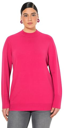Ulla Popken Damen große Größen Übergrößen Plus Size Pullover, Stehkragen, Langarm, Rippbündchen