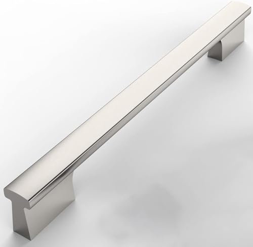 Amerdeco 10 Pack Brushed Satin Nickel Cabinet Pulls 192mm Hole Center Cabinet Hardware Kitchen Cabinet Handles for Bathroom Drawer Pulls Dresser Pulls AM024