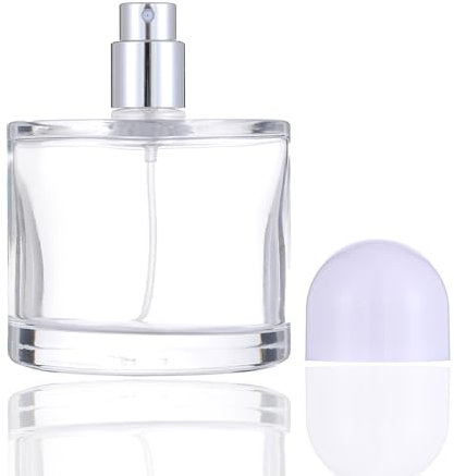 Enslz - Botella de perfume de vidrio vacía con atomizador en aerosol (blanco, 100 ml)