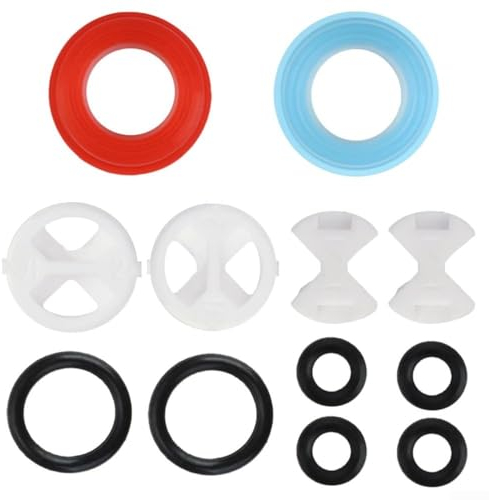 Eawfgtuw Tap Washers For Mixer Taps 12Pcs Ceramic Tap Valve Cartridge Replacement Kit With Ceramic Discs 1/2 Turn Silicone O for RING Gaskets Washers For Kitchen Sink Leaking Tap Repair