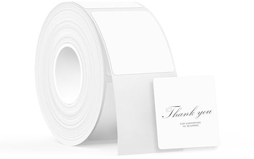 SUPVAN Etiketten selbstklebend wasserfest für T50M Etikettendrucker | 30 mm x 30 mm, 230 Etiketten/Rolle, für Haushalt, Büro und Schule, Schwarz auf Weiß