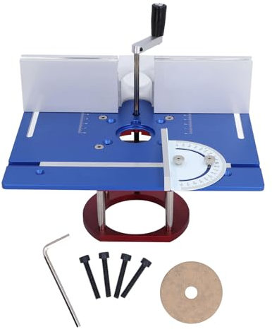 LOCADENCE Oberfräsen-Tischbasis, Stützstangen-Fräserbasis aus Aluminiumlegierung, höhenverstellbare Oberfräsen-Hebebasis, manuelles Oberfräsen-Tisch-Hebesystem (Blau)
