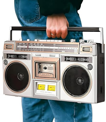 Retro-Kassettenspieler mit Bluetooth, AM/FM/SW-Radio, USB/TF/MP3-Wiedergabe, Hochleistungs-Lautsprecher, 3,5-mm-Audiobuchse, AC/Batteriebetrieb