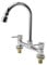 Spalivivre Kitchen Mixer Taps, 2 Hole Kitchen Sink Mixer Taps Dual Levers Faucet with 360° Swivel Spout, 200 mm Centers Deck Mounted with Dual-Mode Aerator for Kitchens