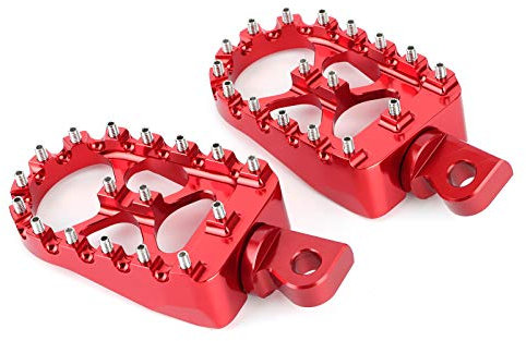 Perges à Pied de Moto, Bas de Pied 10 Mm Installer Dia CNC en Aluminium Alliage de Pied Rose (Rouge)