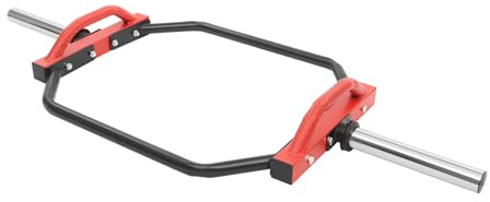 Trap Bar, 142cm Hantelstange Hex Langhantel Bar bis 150kg Olympic Bar für Kniebeugen Kreuzheben (Rot)