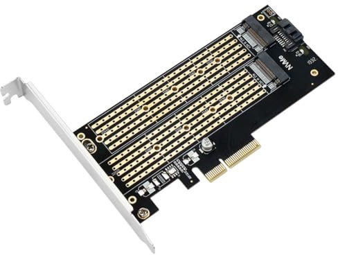 Cenei M.2 Dual M.2 PCIE 4.0 Adapter for NVMe/NGFF SSD NVME (M Key) and (B Key) SSD to PCIe X4 X8 X16 Slot