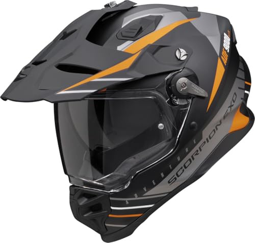 SCORPION ADF-9000 AIR FEAT Matte Black-Silver-Orange XS