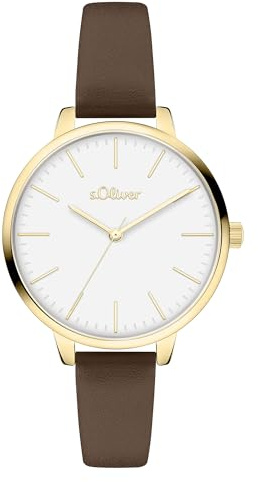 s.Oliver Damenuhr - 34 mm - Moderne, alltagstaugliche, analoge Armbanduhr mit Quarzwerk - 3 ATM wasserdicht - Kratzfestes Mineralglas - hoher Geschenkidee