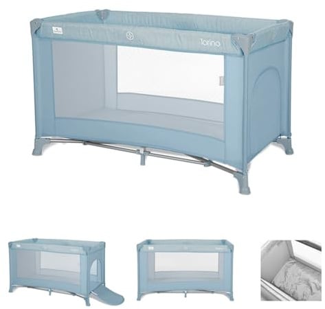 Lorelli Reisebett Torino Laufstall seitlicher Eingang, Tragetasche, Faltmatratze blau