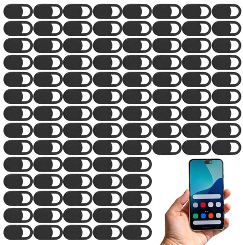 100 Pcs Webcam Cover Slide, Camera Covers 0.03in Thin Design | Phone Camera Cover, for Laptop, PC, Desktop, Tablet, Smartphone and More
