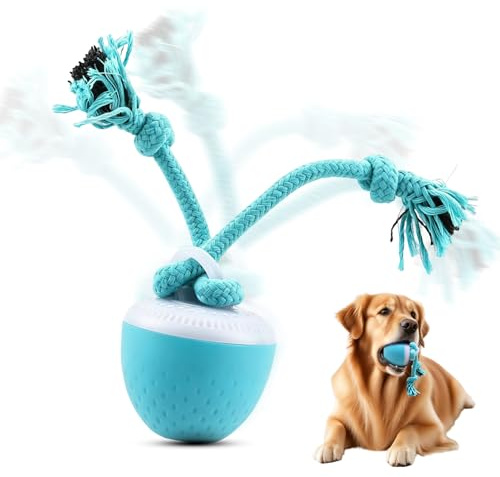 Hiacinto Interaktives Hundespielzeug Ball, Elektrischer Hundeball mit 3 Modi, Intelligentes Spielball für Hunde, Leckerli Ball für Welpen, Ball für Kleine/Mittlere/Große Hunde (6.5 * 8cm, TPU)