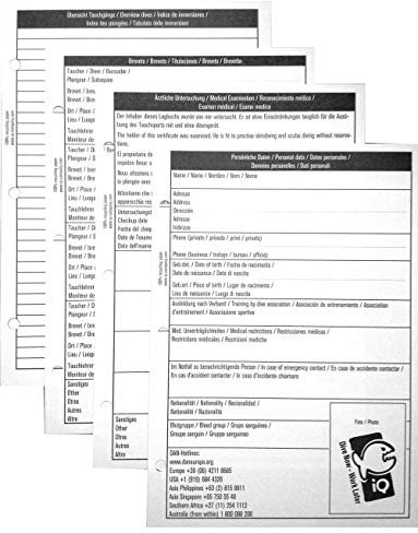 iQ-Company Taucher Logbucheinlagen (L) – Logbuch Einlagen gemischt – Perfektes Tauch Logbuch Zubehör Taucher – praktische Einlagen