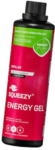 Squeezy Energy Gel Refiller (Cola & Koffein) 500 ml - Sport Energy Gel für schnelle & dauerhafte Energie bei maximaler Verträglichkeit beim Laufen, Radsport, Marathon & Co.