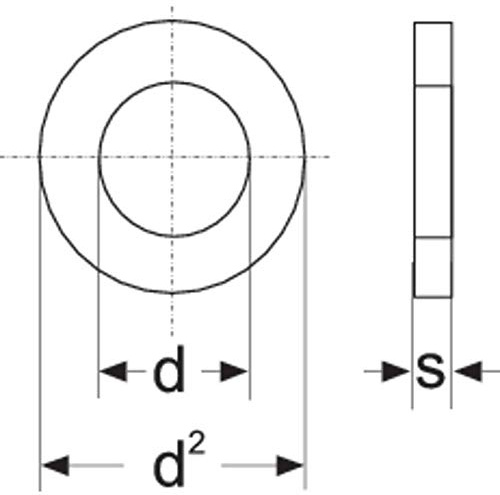 Unterlegscheibe, 3,2 mm, 7 mm, Edelstahl A2, 100 Stück, TOOLCRAFT A3,2 D125-A2, 194694