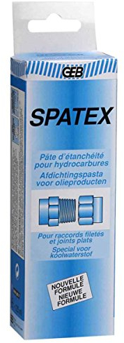 GEB Spatex Pâte d'étanchéité pour hydrocarbures. Joints plats/raccords filetés - Tube 125 ml