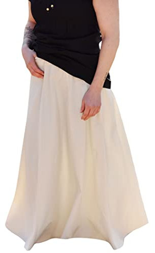 Battle-Merchant Mittelalterlicher Rock Damen Baumwolle | bodenlang und weit ausgestellt in div Farben S-XXL | Mittelalter LARP Kleidung Magd Wikinger (Natur, XXL)