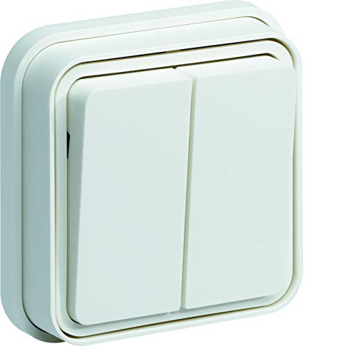 Conmutador doble, empotrar, blanco
